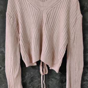 Women Oversized BACK TIE SWEATER