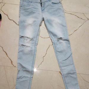 Denim Knee Cut Jeans