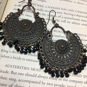 Black Oxidised Earrings