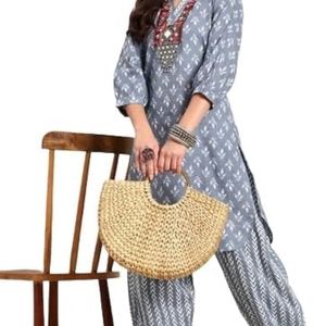 lockmark  women cotton blend kurta pant set