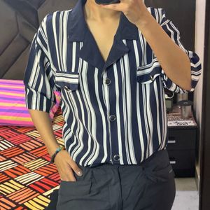 Blue And White Lining Shirt