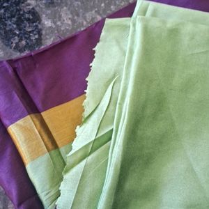 New Poly Silk Saree With Gold-Purple Colour Border