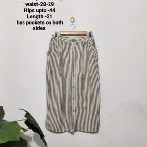 Linen Stripes Skirt