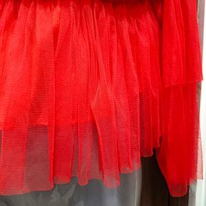 Beautiful Party Wear Bardot Red Tunic