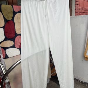 White Sheer Straight Trouser