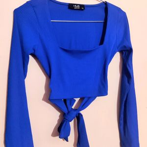 Back Tie Square Neck Crop Top