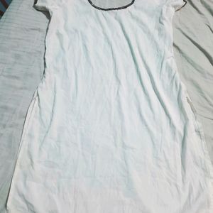 White Kurti With Black Border Unused Kept For Long Period Needs Wash