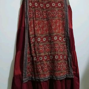 Ethnic Gown With Attached Skirt