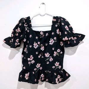 🌷Cute Floral Puff Sleeves Top