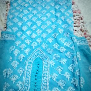 Blue 💙 Chikankari Kurti For Sale