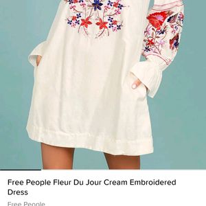 New Authentic Embroidery Offshoulder Dress