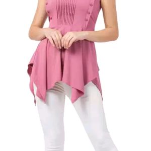 Casual Shoulder Straps Solid Women Pink Top