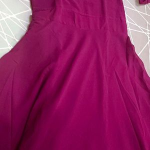 Beautiful Gown Solid Wine Colour