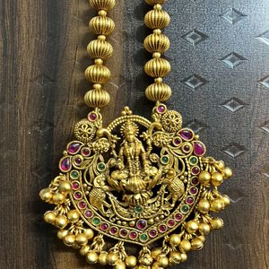 High Quality Temple Jewellery Set With Goddess Laxmi