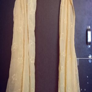 Yellow Embroidery Work Dupatta