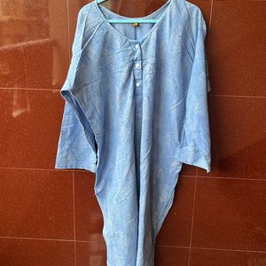 Pure Cotton Blue Kurti In 5xl