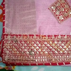 New Cotton Silk Saree With Blouse Piece