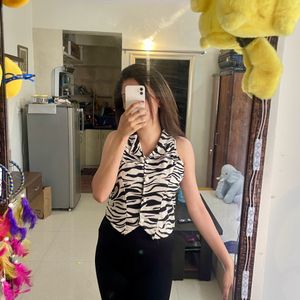 Elegant Zebra Printed Top