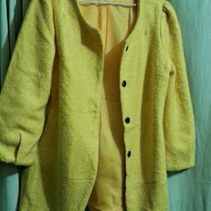 Set Of Woolen Coat With Fur Stole