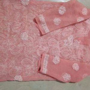 Size S Long Chikankari Kurti Available Low Prize