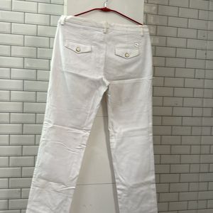 Mid Rise White Denim