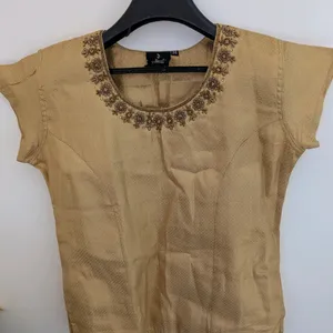 Women Gold Embellished Top