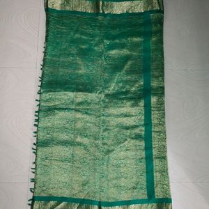 Green Pure Kanchi Pattu Silk Saree💚