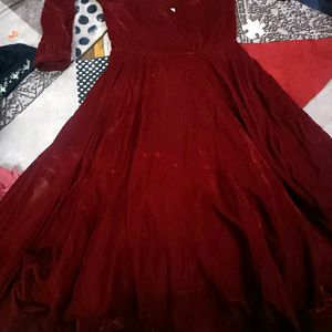 Velvet Party Gown For 4-5 Years Old Girl