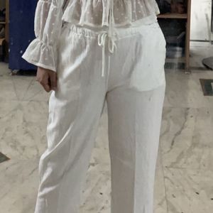 White Cotton Trousers