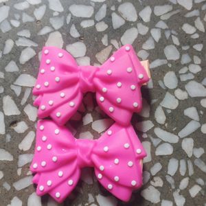 Pink Butterfly And Bow Pins