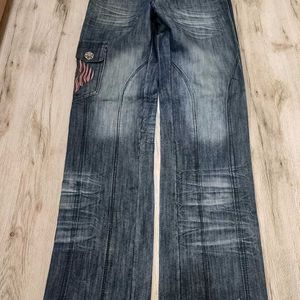 Sc4984 Jess Denim Cargo Jeans Waist 30