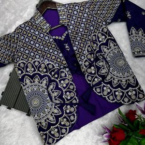 AC 250 Beautiful Purple 💜 Koti Jacket Plazzo