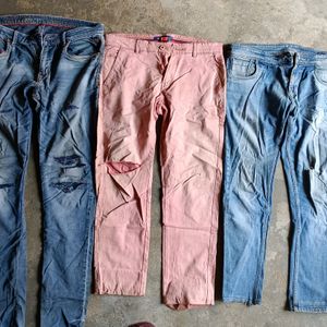 Combo, 3 Used And Damage Jeans Pant