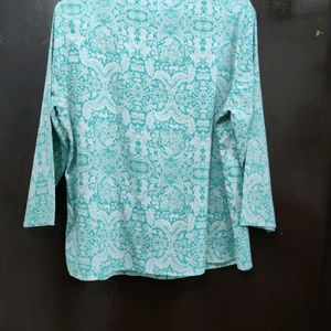 Printed Box Pleated Top