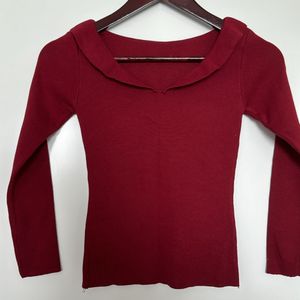 Maroon Knitted Top 26 Bust