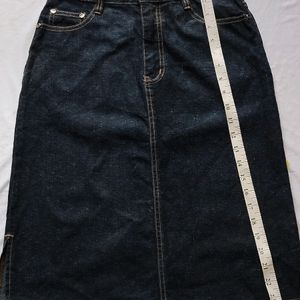 Knees Length Denim Skirt