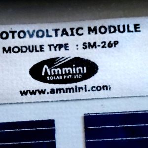 12 Volt/ 5 Watt Solar Panel Ammini System Brand