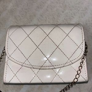 Mini White Sling Bag