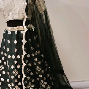 Dark Green Colour Heavy Lehenga