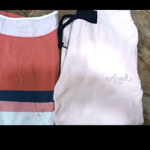 Light Peach 3 Qtr Pant N Tr Shirt