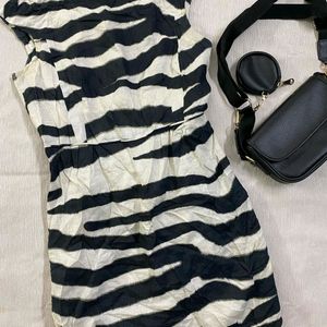 Black And White Striped Mini Dress