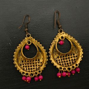 Set of 2 Golden Oxidised Earrings