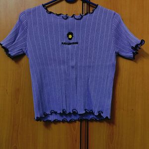 Lavender Ribbed Crop Top