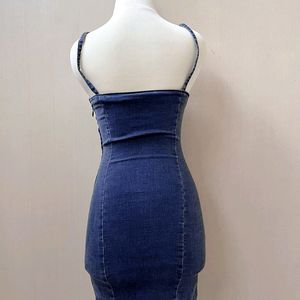 Fitted Denim H&m Dress