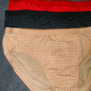 3 Pieces Set Of Dotted Panty