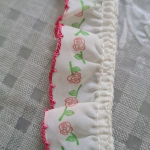 Frilly lace with floral print