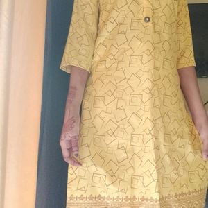 Yellow Golden Women Kurti