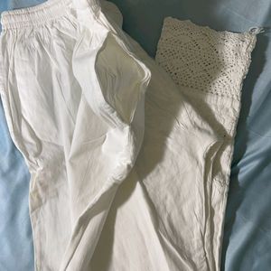 Pure Cotton Border Work Pant