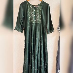 Bottle Green Ethnic Gown