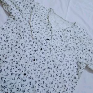 White Aesthetic Floral Shirt